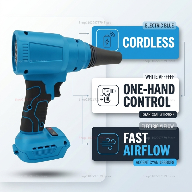 Power Tools In Workshop - منفاخ هواء كهربائي لاسلكي بدون فرشاة