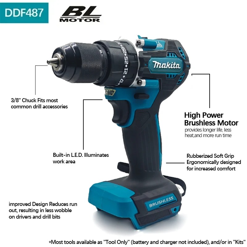 مفك كهربائي ماكيتا DDF487 الأص - مراجعة Makita Drill Ddf484 وسعره